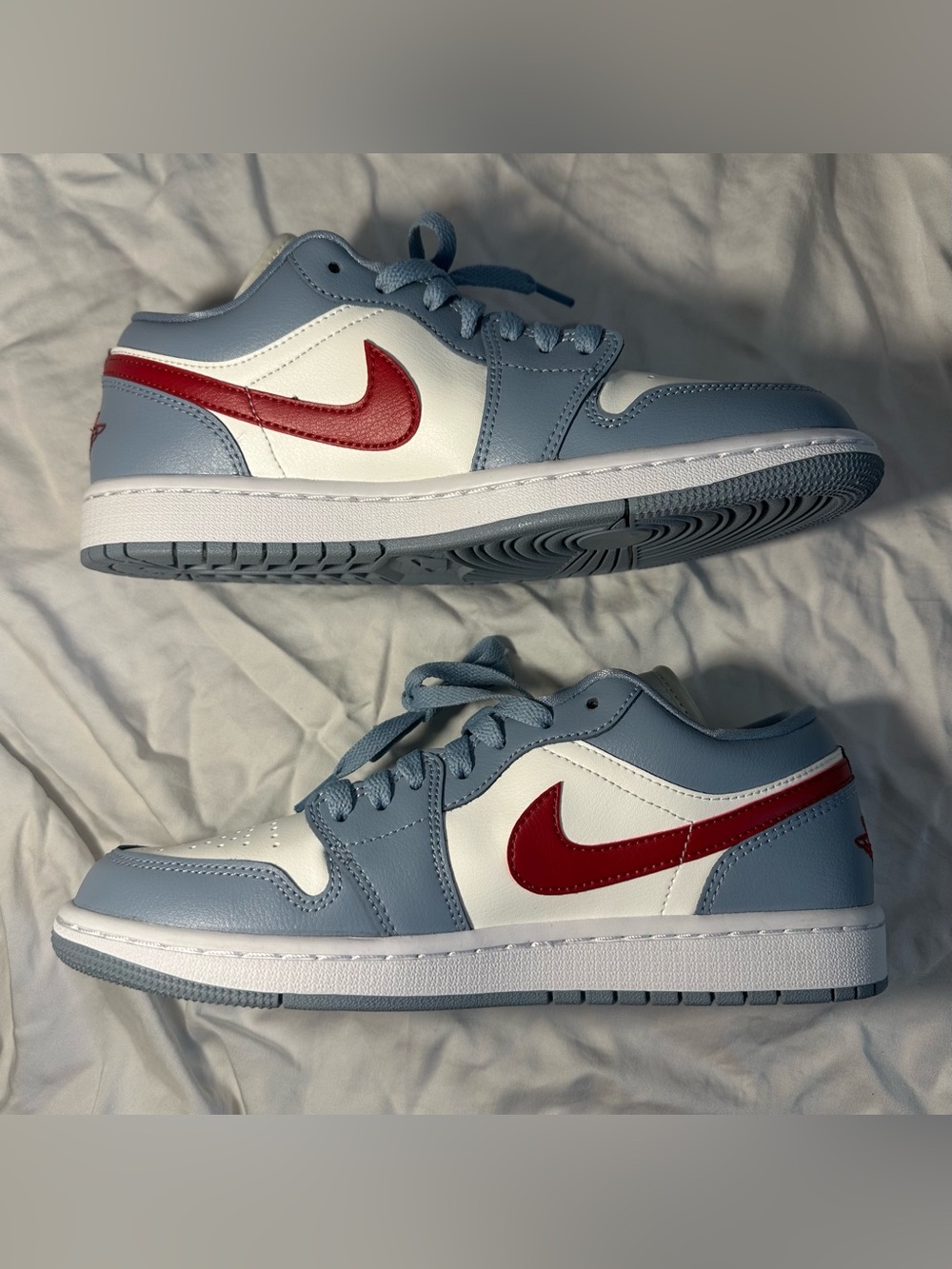 NWOT Nike Air Jordan 1 Low "Blue Whisper / Dune Red" - Women's Size 9 (DC0774-16